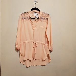 Charlotte Russe short sleeve flowy dressy blouse